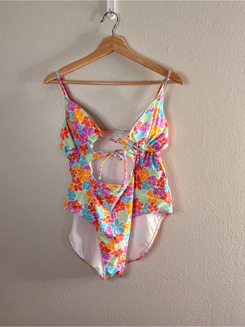 Multicolor Floral Cutout One-Piece Swimsuit